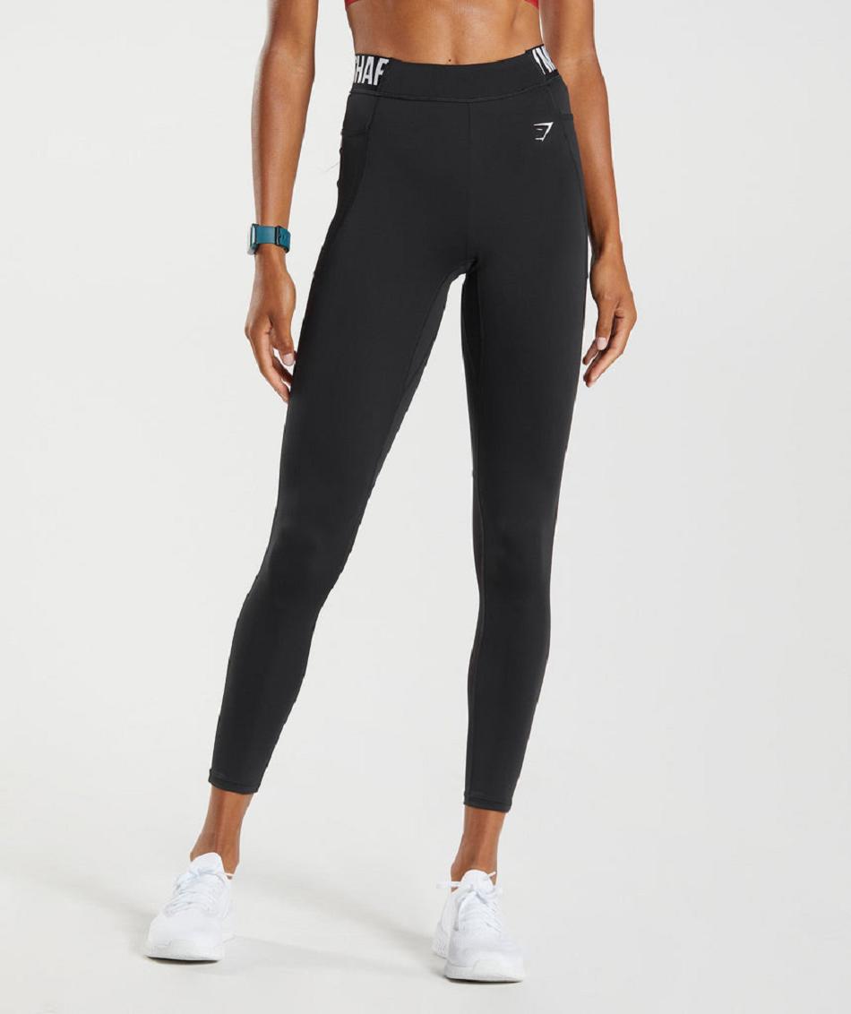 Leggins Gymshark Entrenamiento Brandmark Mujer Negras | CO 2833OKI